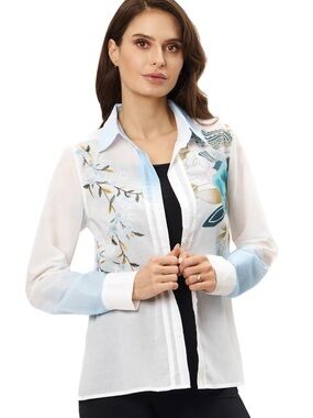 Ombré embroidery blouse shirt Adore